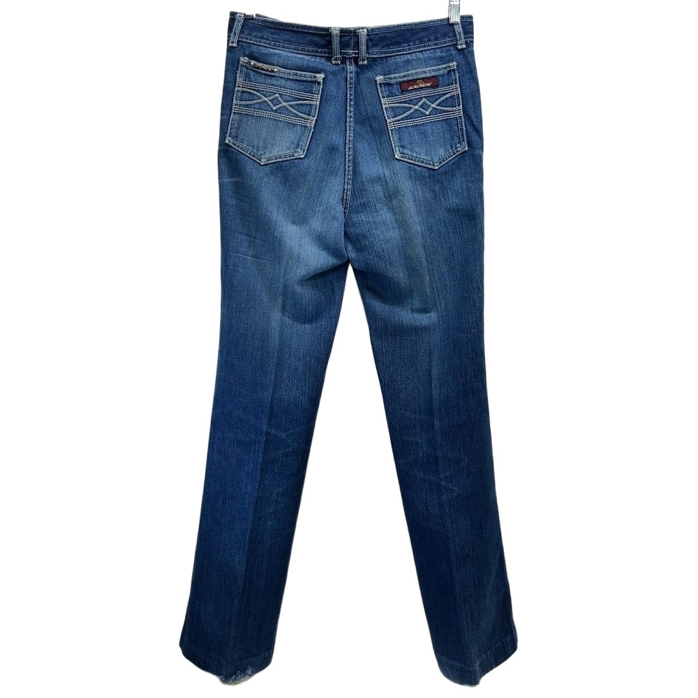 Vintage Jordache Women's Blue Denim Straight Bootcut Frayed Hem Jeans 32 L - Picture 2 of 13